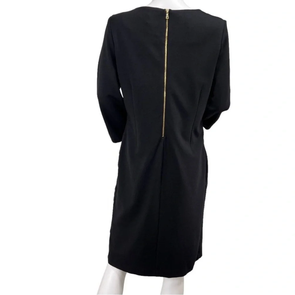 Chico's Dress Angle-Seamed Wendi Mini Knee Length Black Ponte Knit EUC Size 1.5 - Picture 4 of 8